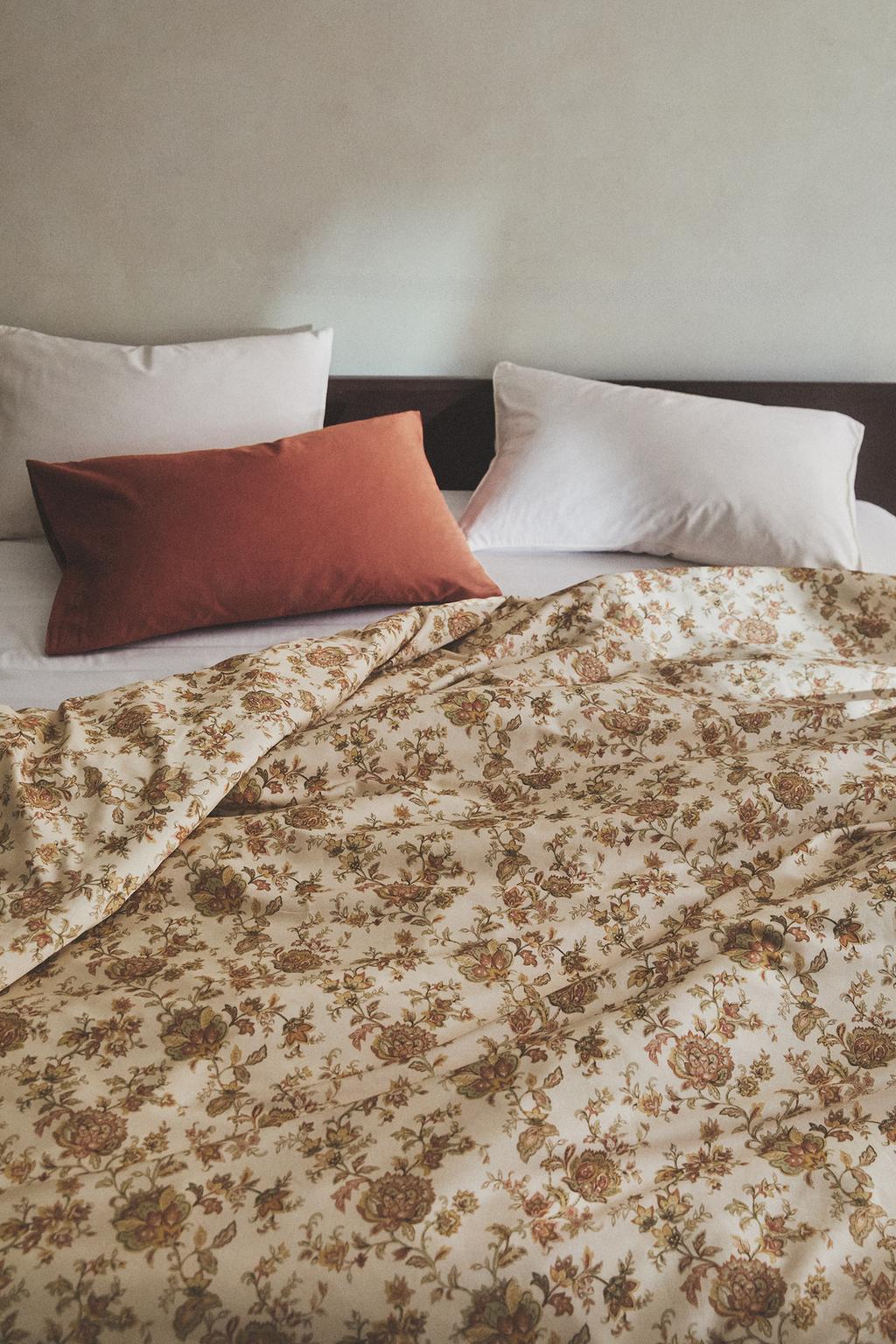 Покрывало с цветочным рисунком из сатина