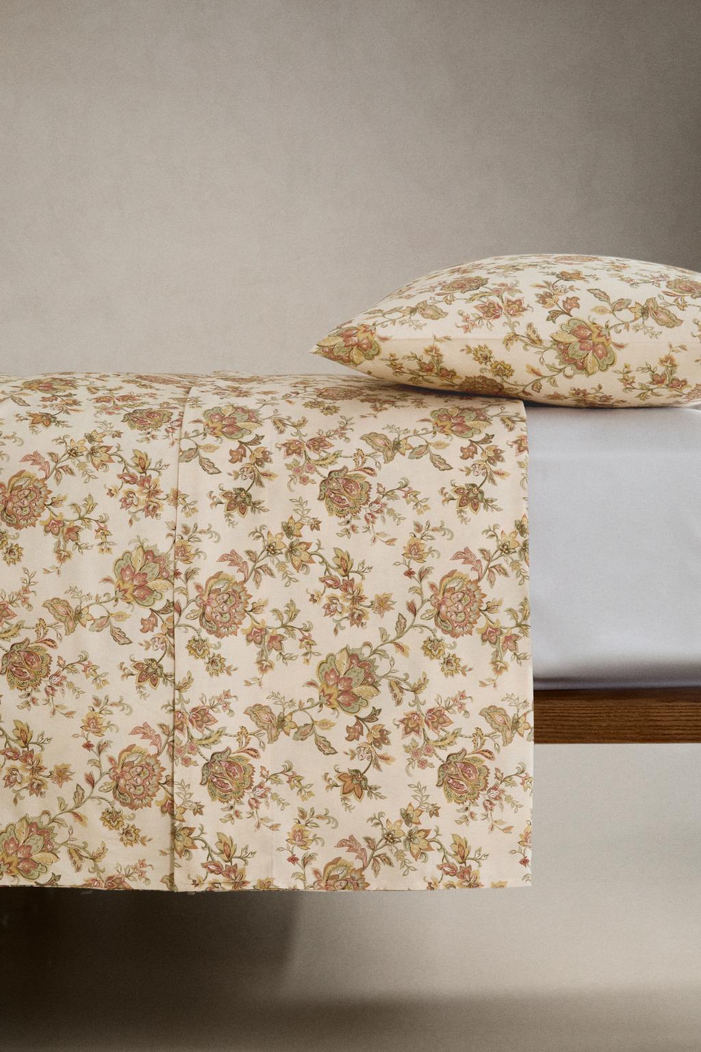 Покрывало с цветочным рисунком из сатина