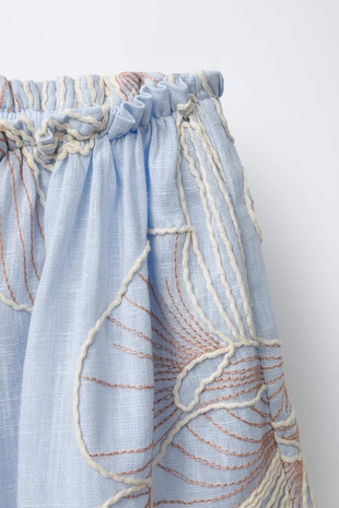 Юбка с вышивкой цветов- Заказать в России