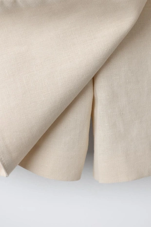 Юбка-шорты из льна и хлопка с декоративной отделкой- Заказать в России