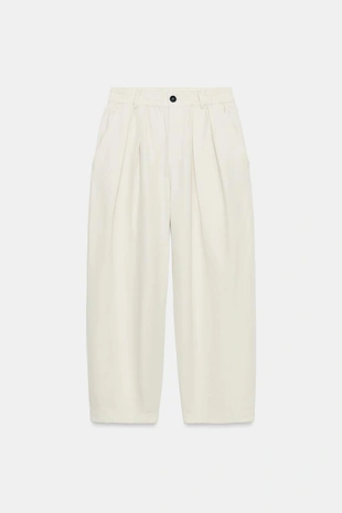 Брюки-джоггеры из смесового льна с защипами — Zw Collection- Заказать в России