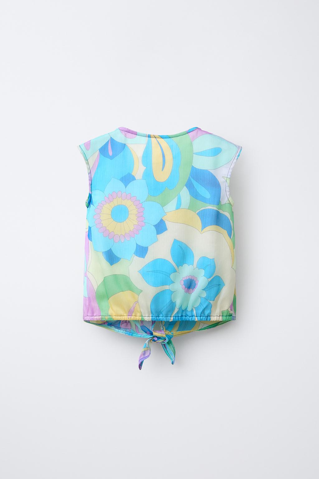 РУБАШКА С ПРИНТОМ И УЗЛОМ