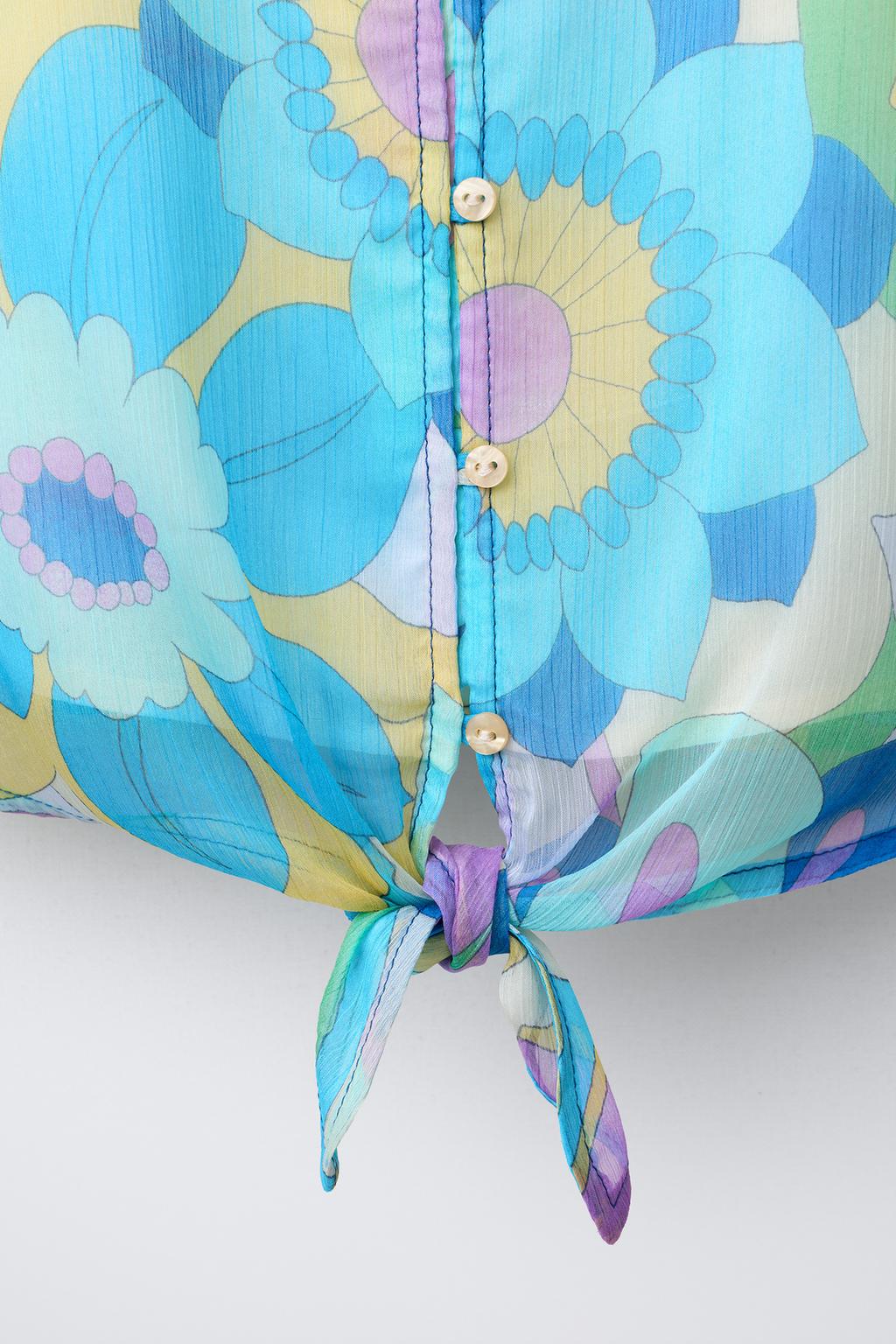 РУБАШКА С ПРИНТОМ И УЗЛОМ