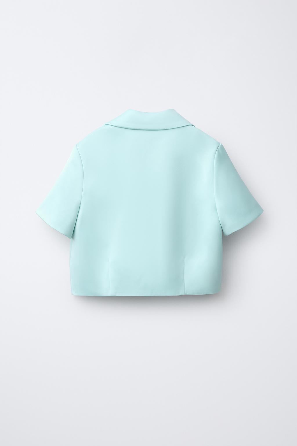 УКОРОЧЕННЫЙ АТЛАСНЫЙ БЛЕЙЗЕР С ЦВЕТАМИ И БИСЕРОМ