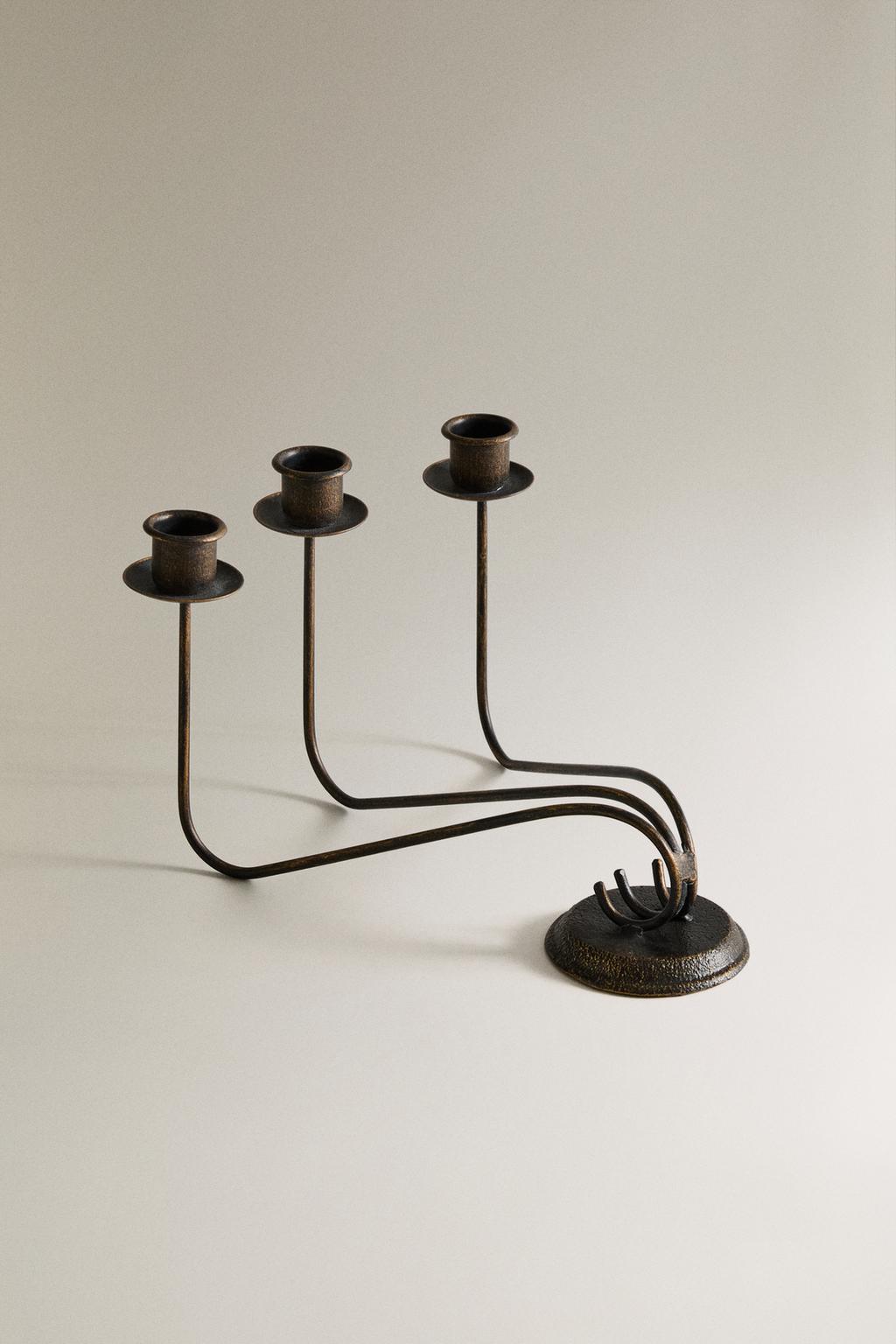 Тройная железная канделябра