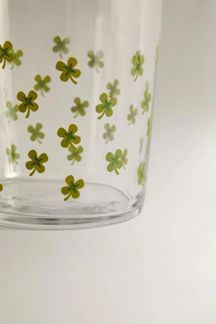 Стеклянная чашка с переводом клевера- Заказать в России
