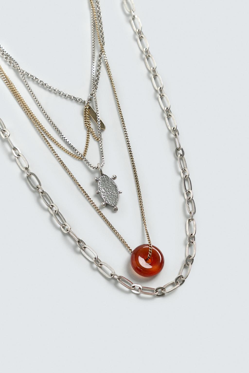 Набор из 4 комбинированных ожерелий