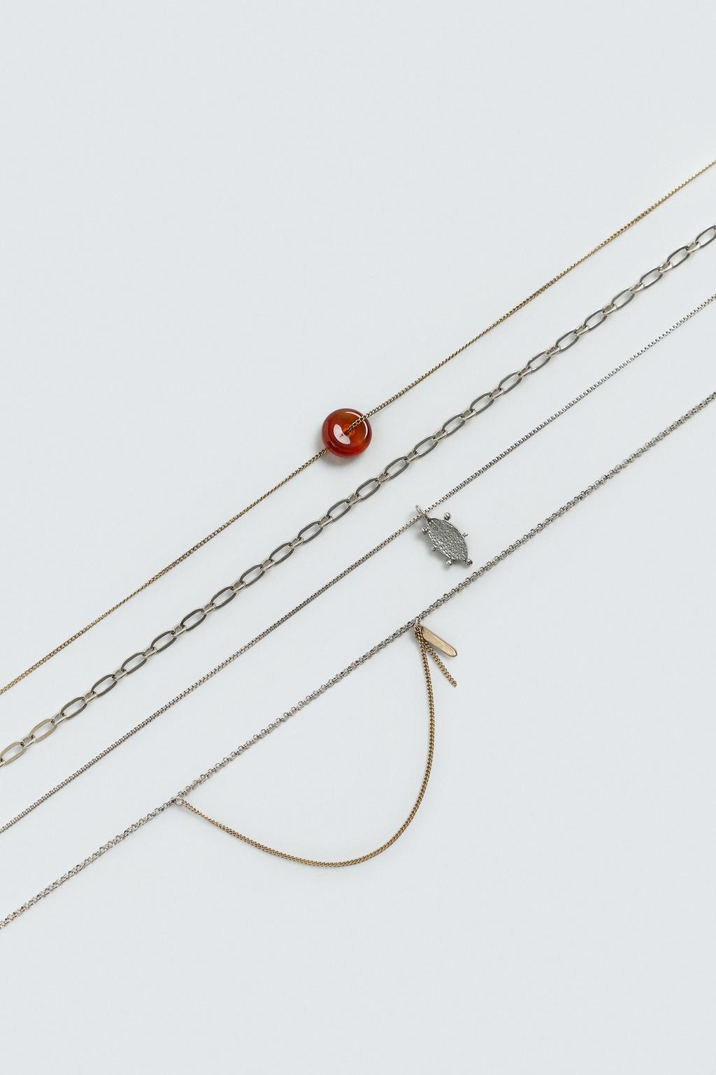 Набор из 4 комбинированных ожерелий