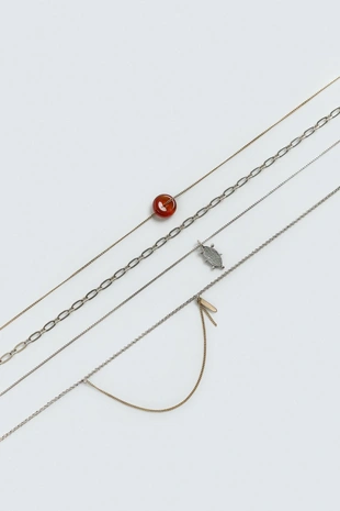 Набор из 4 комбинированных ожерелий- Заказать в России