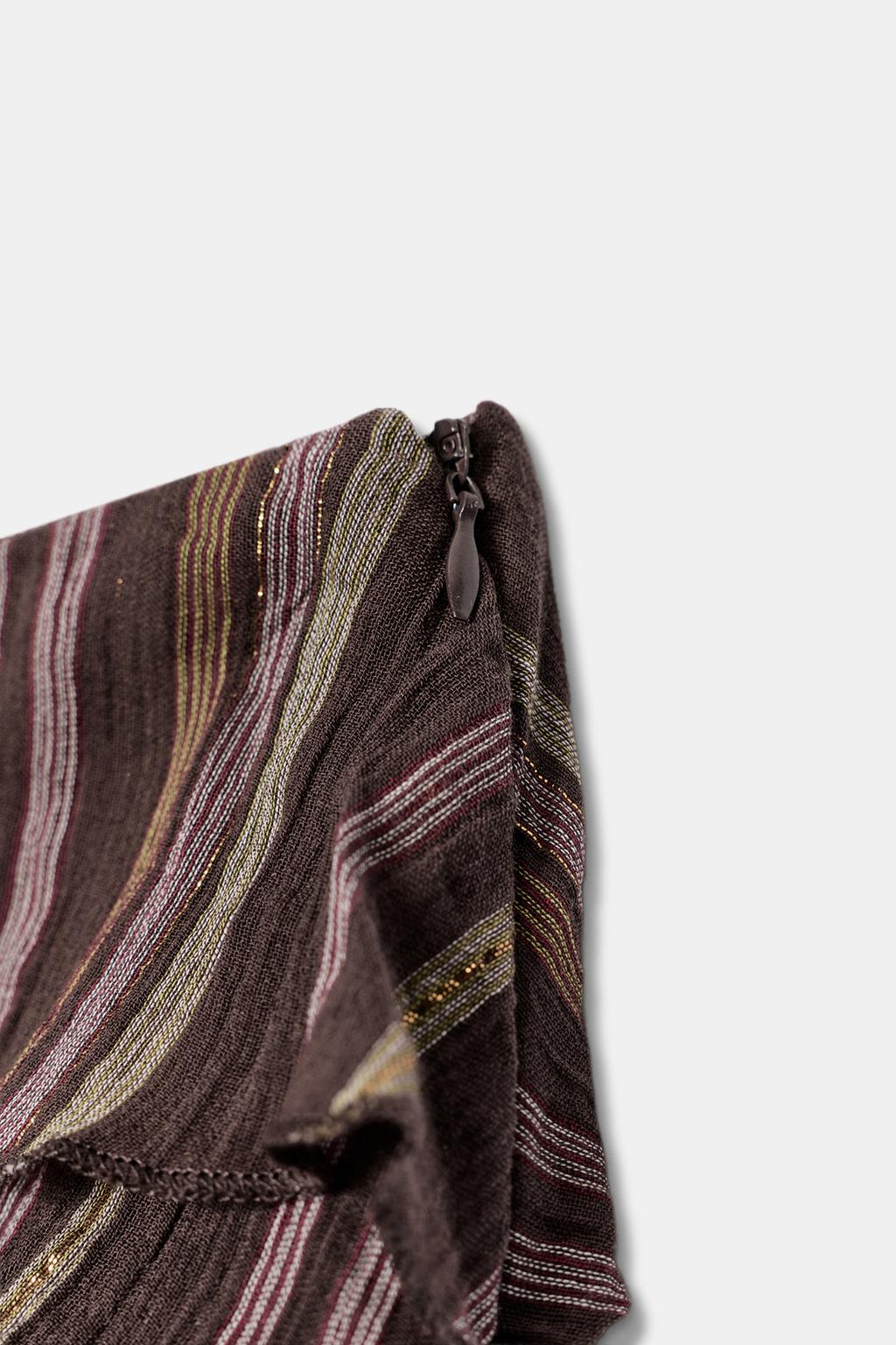 ЮБКА-ШОРТЫ В ПОЛОСКУ С МЕТАЛЛИЗИРОВАННОЙ НИТЬЮ