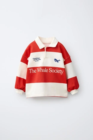 Поло в полоску с вышивкой кита- Заказать в России