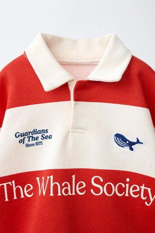 Поло в полоску с вышивкой кита- Заказать в России