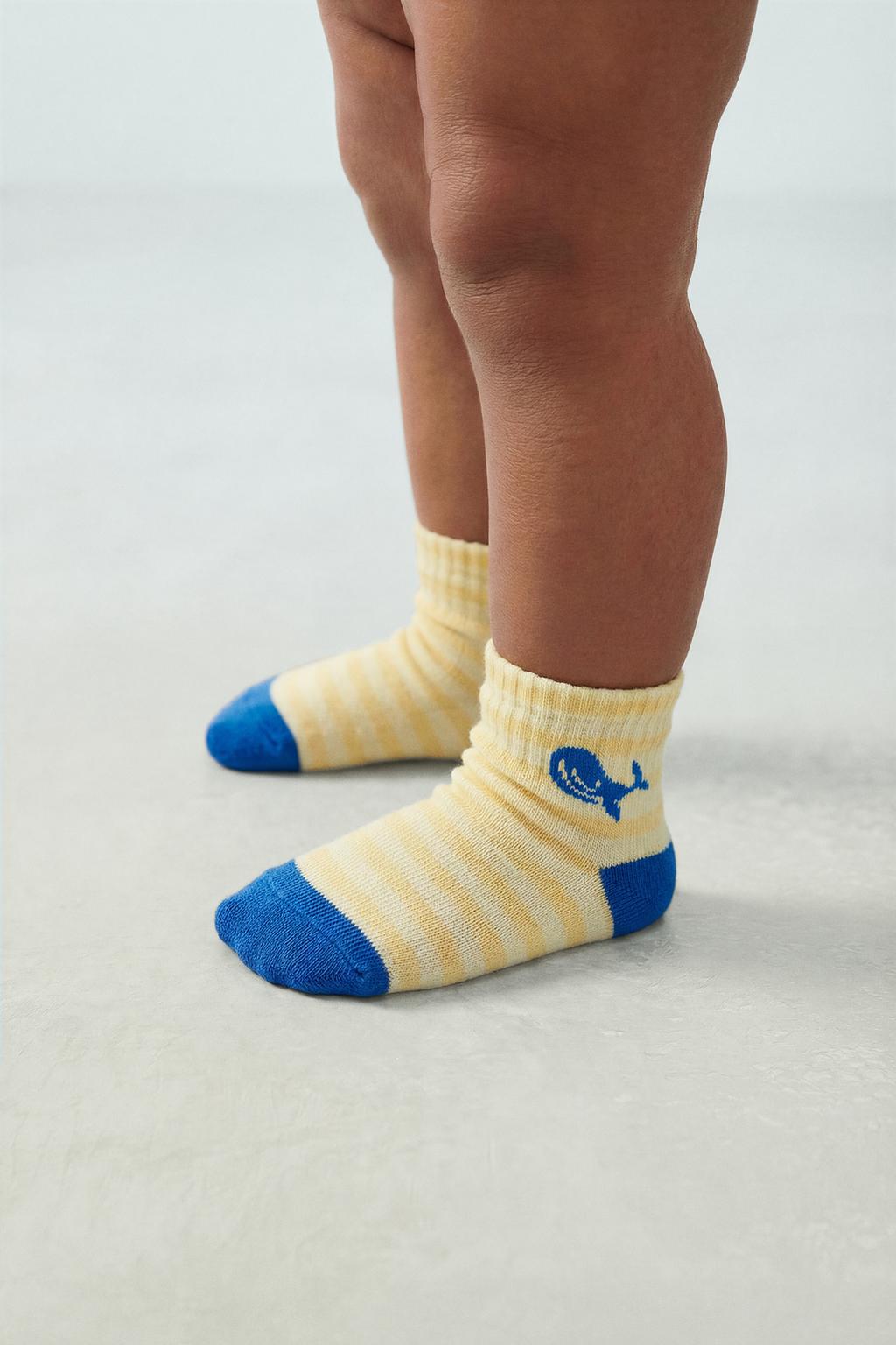 НАБОР ИЗ ТРЕХ ПАР КОРОТКИХ НОСКОВ С МОРСКИМ ПРИНТОМ