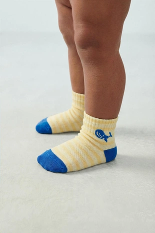 Набор из трех пар коротких носков с морским принтом- Заказать в России