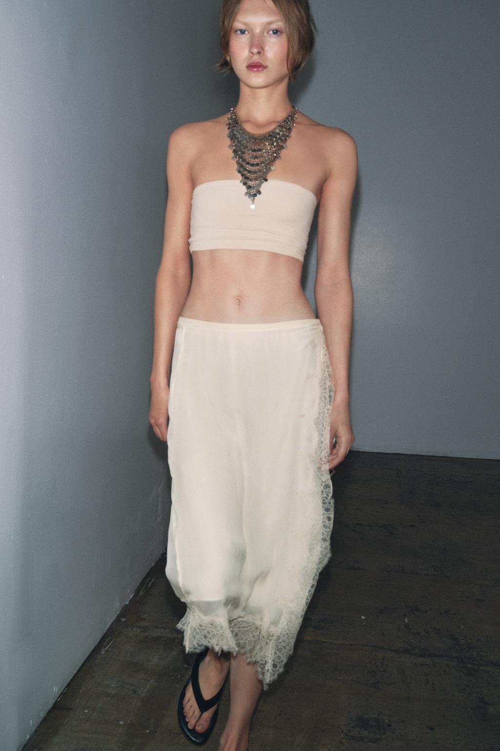 ЮБКА-ПАРЕО С КРУЖЕВОМ — ZW COLLECTION