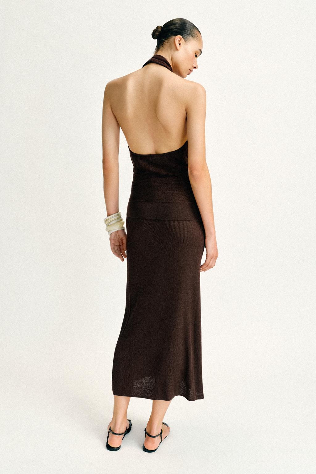 ЮБКА МИДИ В РУБЧИК С БЛЕСТЯЩЕЙ НИТЬЮ