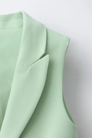 Длинный жилет с декоративной пуговицей- Заказать в России