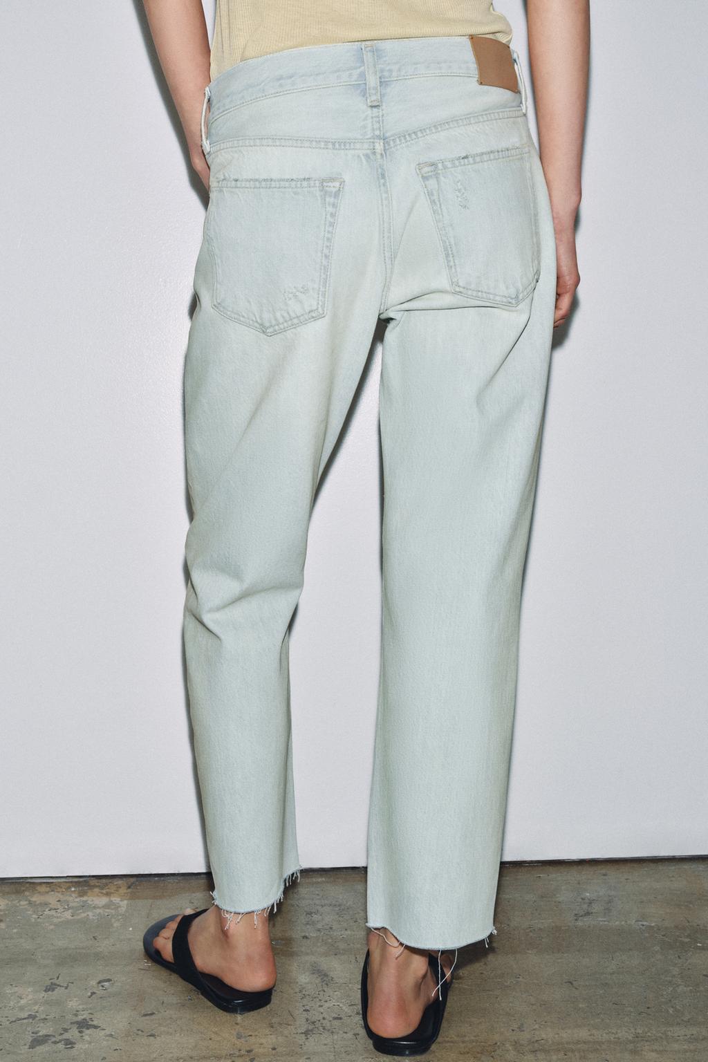 ДЖИНСЫ ZW COLLECTION ПРЯМОГО КРОЯ СО СРЕДНЕЙ ПОСАДКОЙ И РВАНЫМИ ДЕТАЛЯМИ