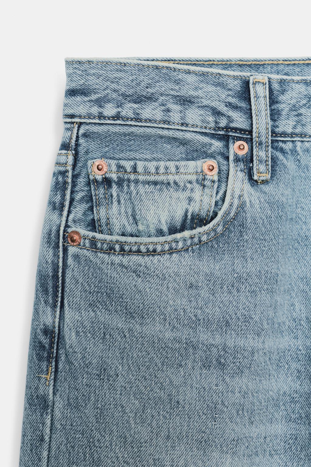 РВАНЫЕ ДЖИНСЫ ПРЯМОГО КРОЯ СО СРЕДНЕЙ ПОСАДКОЙ — ZW COLLECTION