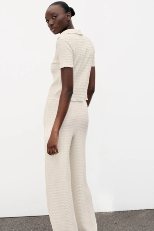 Брюки прямого кроя фактурные- Заказать в России