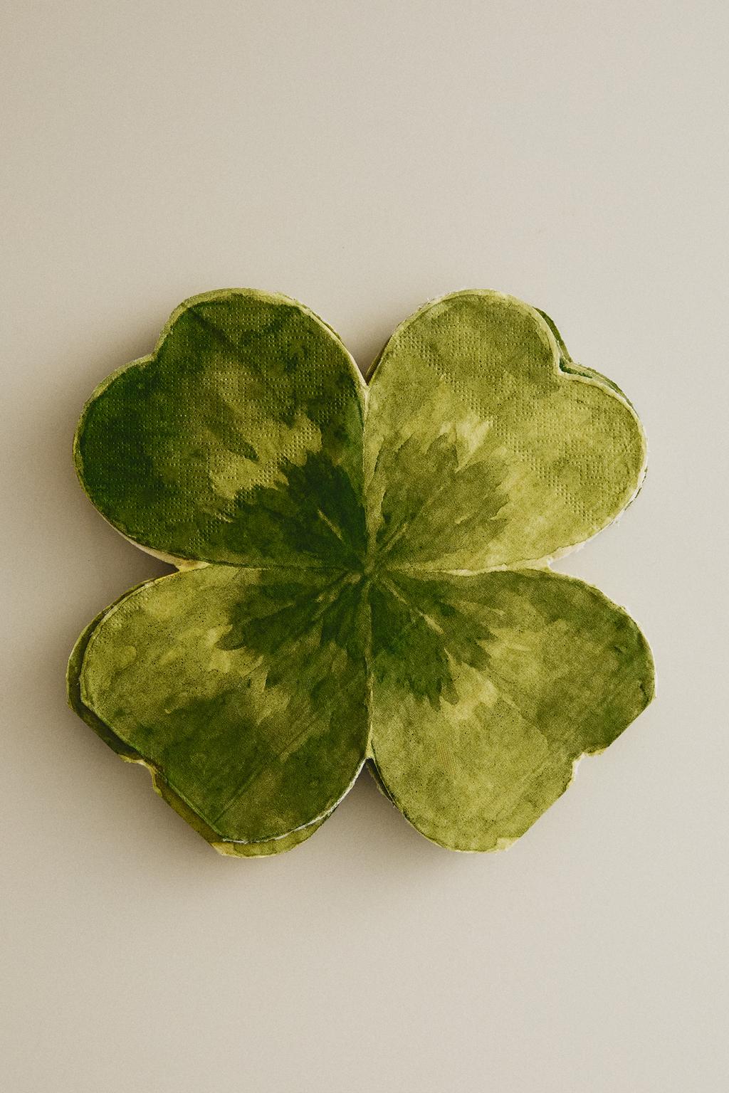 Набор бумажных салфеток с изображением клевера (набор из 20 штук)