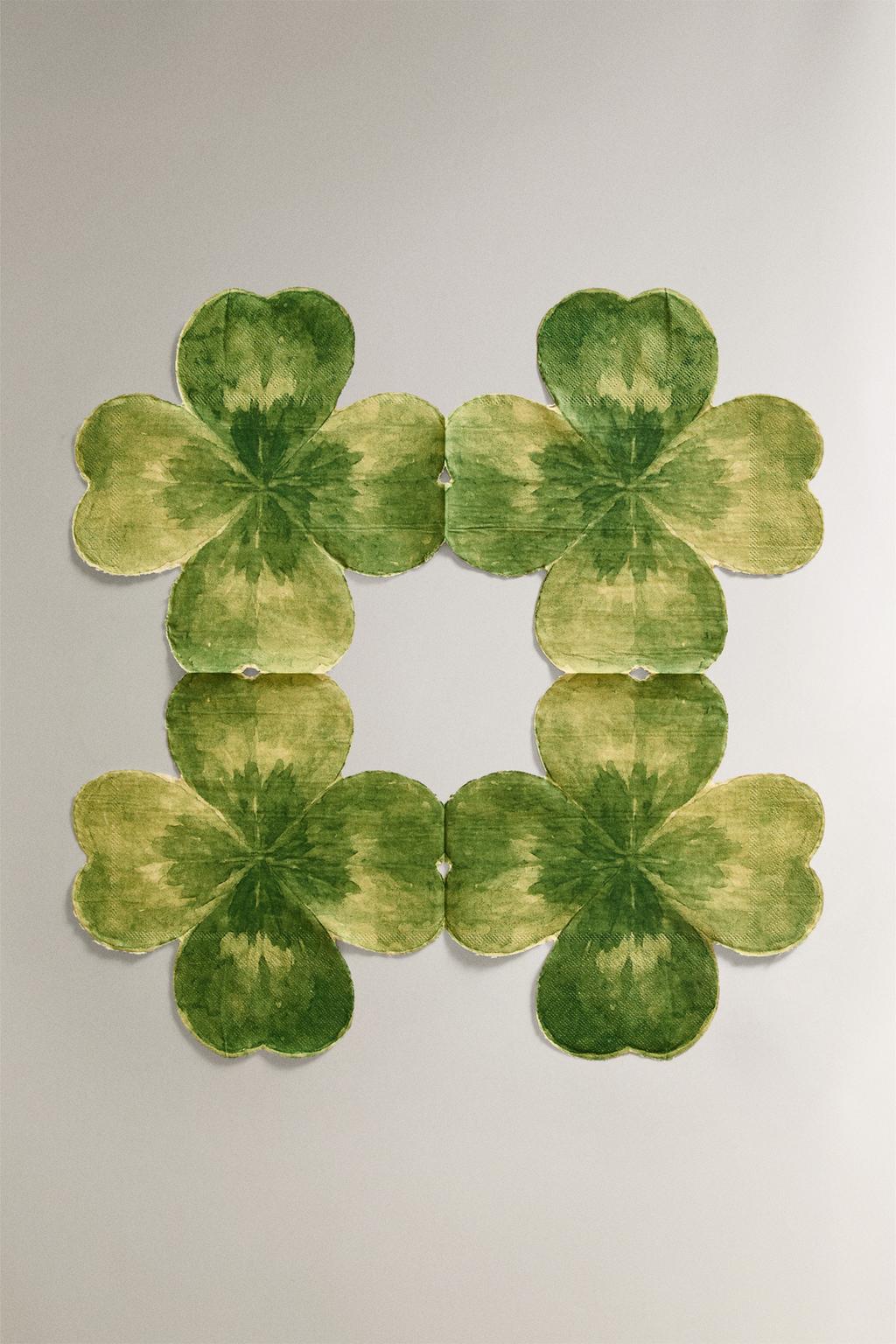 Набор бумажных салфеток с изображением клевера (набор из 20 штук)