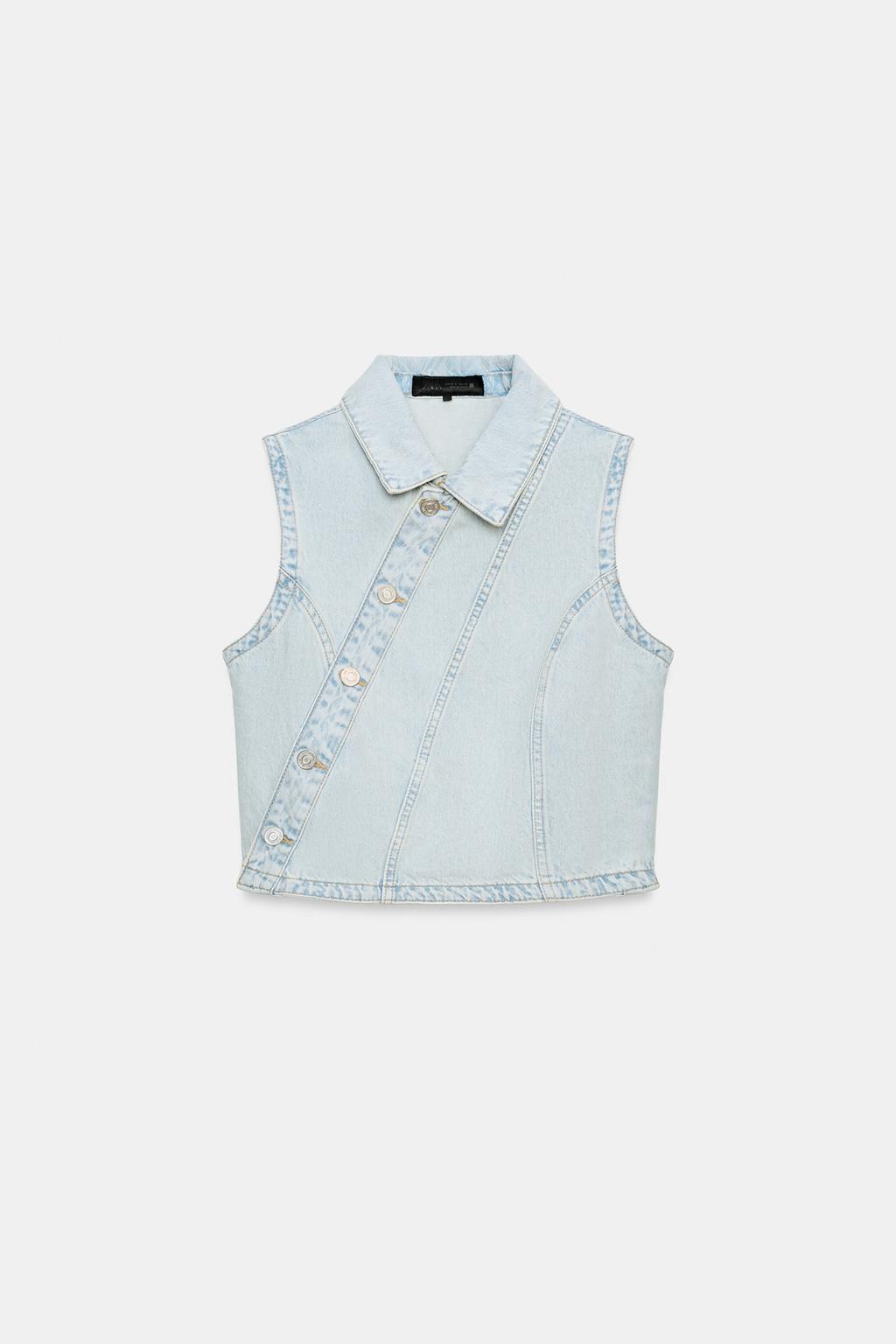 ДЖИНСОВЫЙ ЖИЛЕТ Z1975 ВНАХЛЕСТ