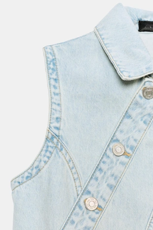 Джинсовый жилет Z1975 внахлест- Заказать в России