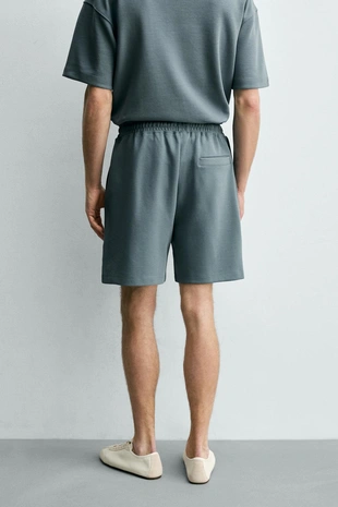 Шорты-джоггеры Relaxed Fit из ткани интерлок- Заказать в России