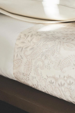 Простынь из сатина с пейсли- Заказать в России