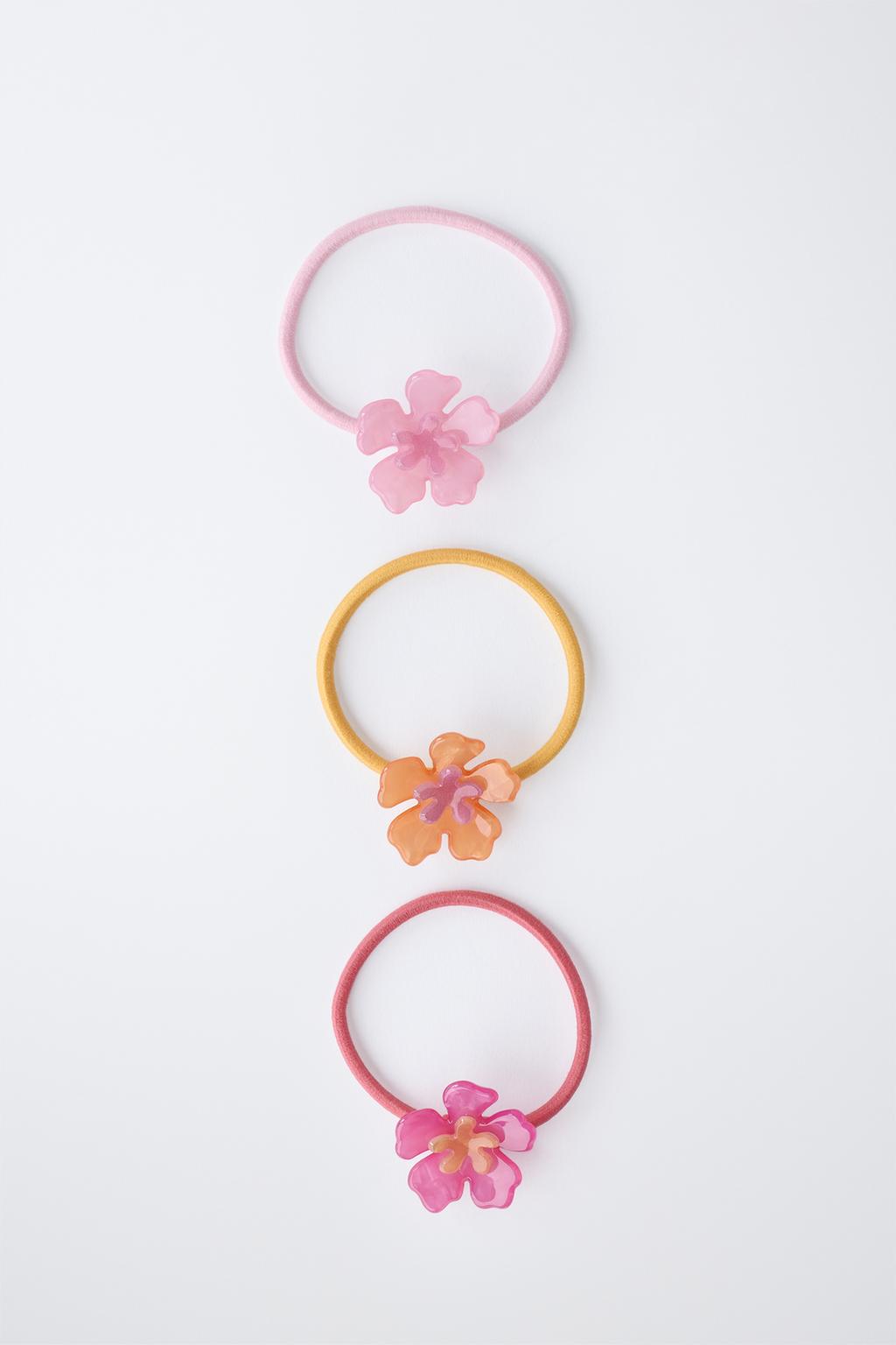 НАБОР ИЗ 3 РЕЗИНОК ДЛЯ ВОЛОС «ЦВЕТОК ГИБИСКУСА»
