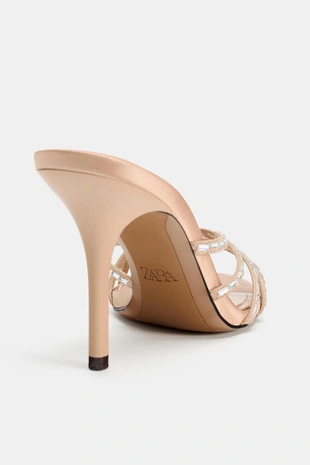 Босоножки с блестящими ремешками- Заказать в России