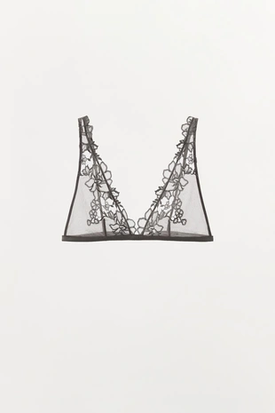 Бюстгальтер с треугольными чашками и вышивкой- Заказать в России