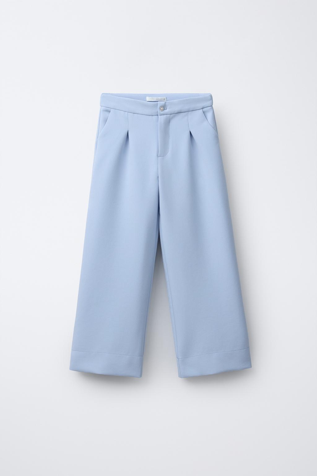 КОСТЮМНЫЕ БРЮКИ С ДЕКОРАТИВНОЙ ПУГОВИЦЕЙ