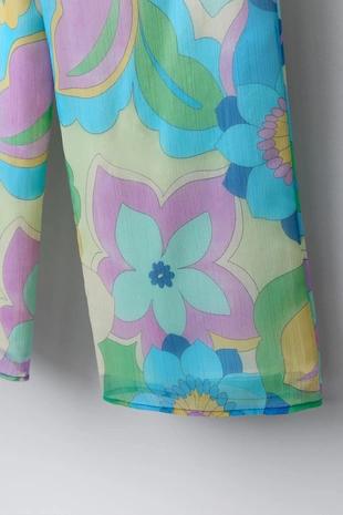 Брюки Wide Leg с юбкой и принтом- Заказать в России