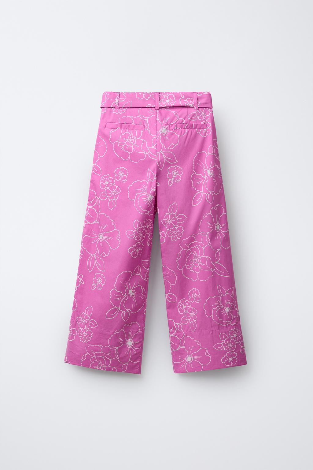 БРЮКИ С ЦВЕТОЧНЫМ ПРИНТОМ И РЕМНЕМ