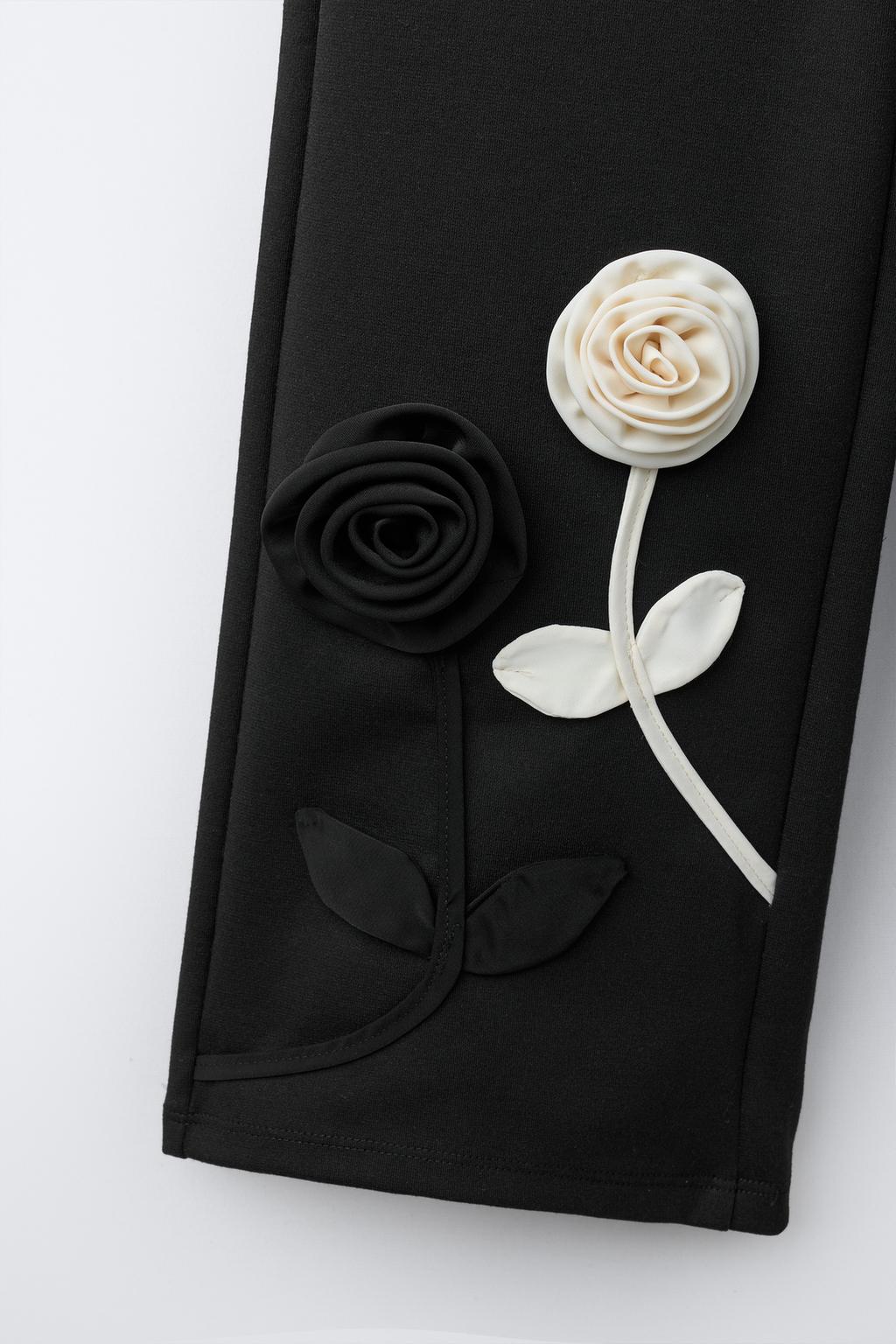 Широкие брюки из понта ди рома с цветком