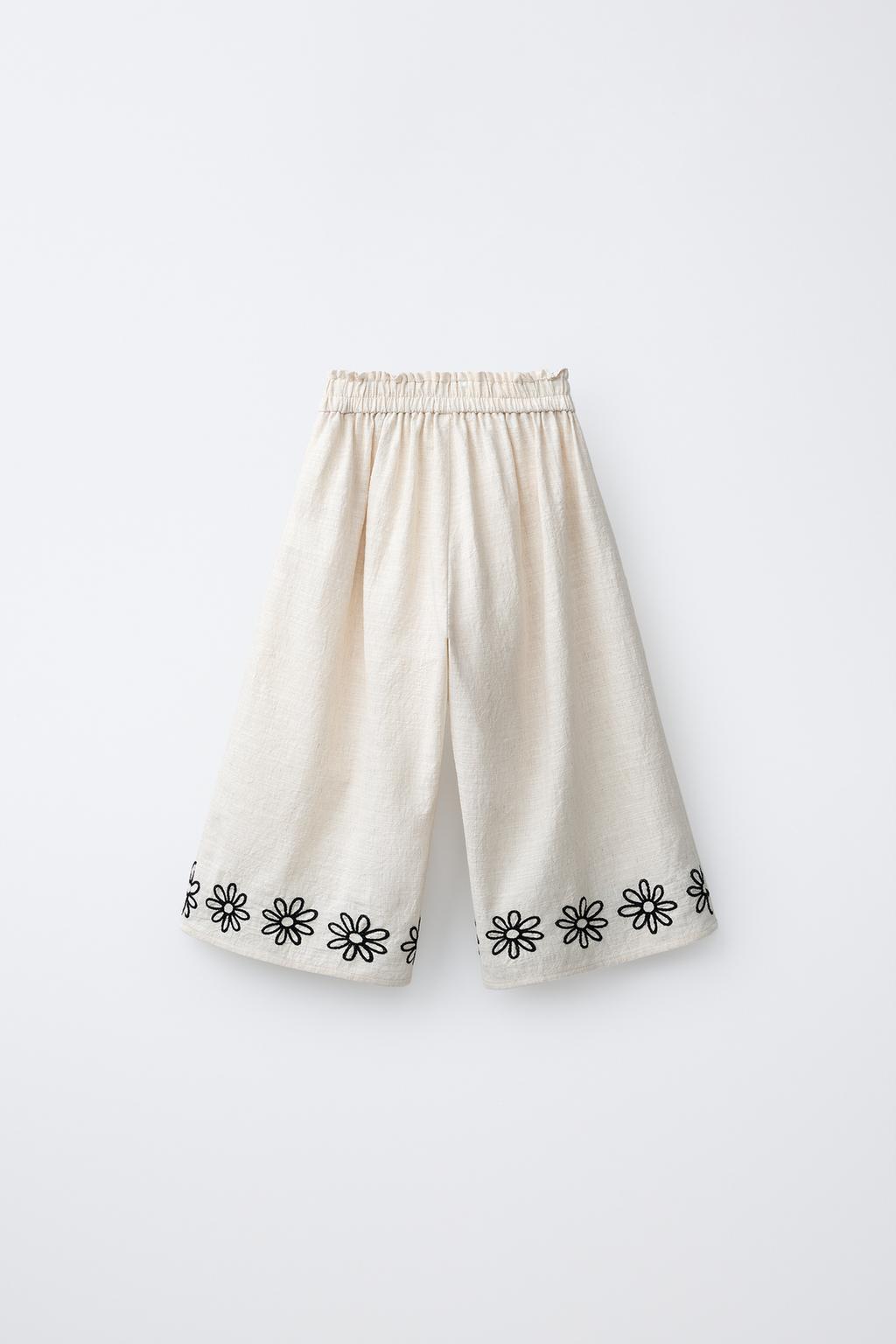 БРЮКИ-КЮЛОТЫ С ВЫШИВКОЙ