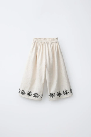 Брюки-кюлоты с вышивкой- Заказать в России