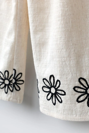 Брюки-кюлоты с вышивкой- Заказать в России