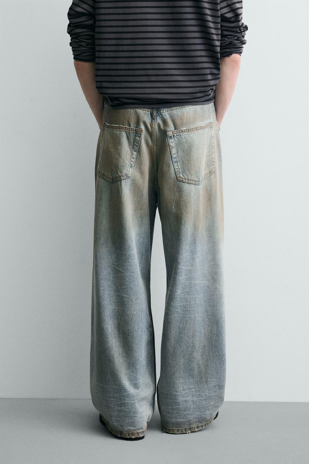 ДЖИНСЫ BAGGY FIT С ЭФФЕКТОМ ВИНТАЖНОЙ ПОТЕРТОСТИ