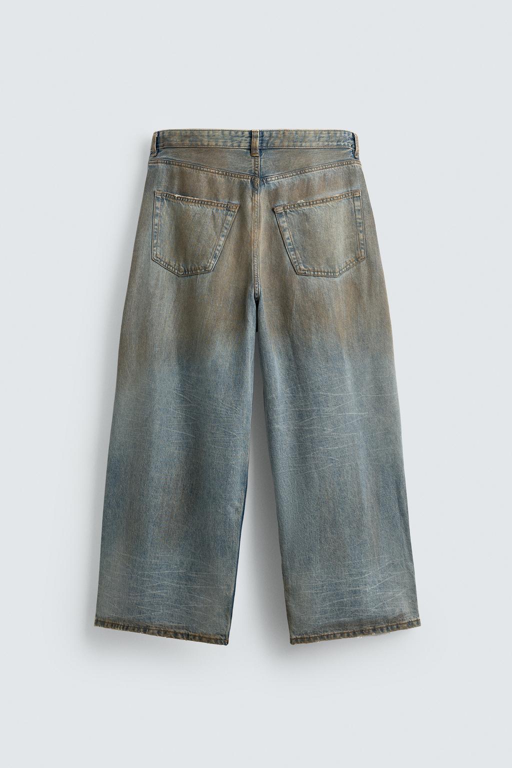 ДЖИНСЫ BAGGY FIT С ЭФФЕКТОМ ВИНТАЖНОЙ ПОТЕРТОСТИ