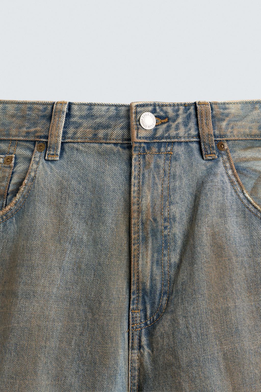 ДЖИНСЫ BAGGY FIT С ЭФФЕКТОМ ВИНТАЖНОЙ ПОТЕРТОСТИ