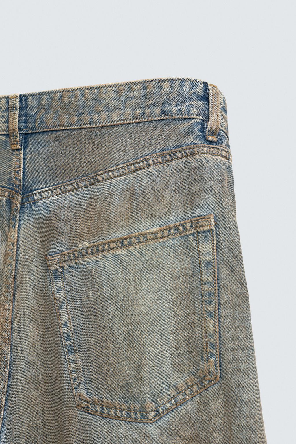 ДЖИНСЫ BAGGY FIT С ЭФФЕКТОМ ВИНТАЖНОЙ ПОТЕРТОСТИ