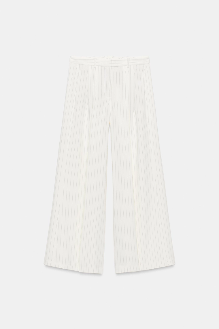 Полосатые брюки широкого кроя коллекции zw