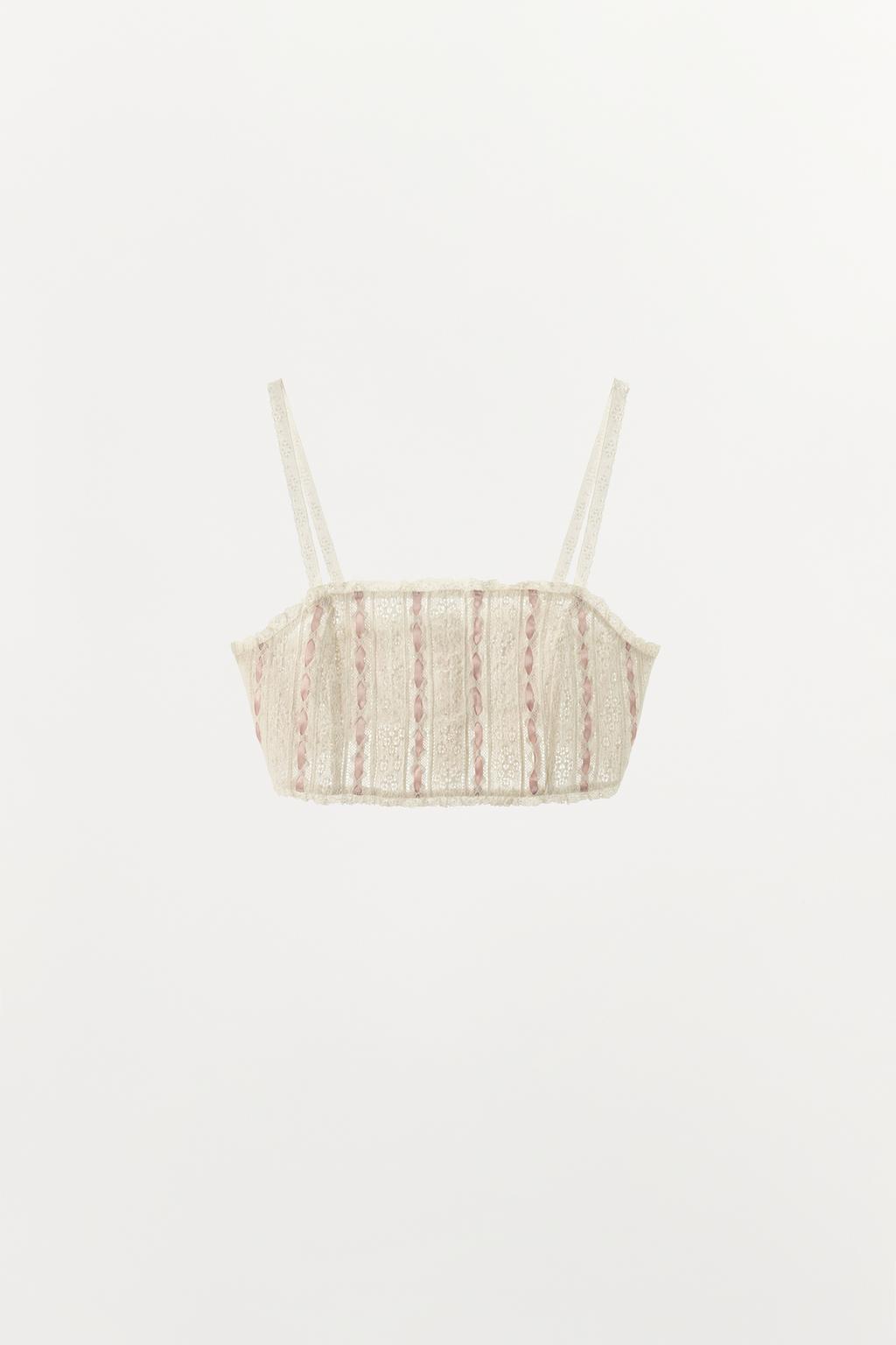 КРОП-ТОП С КОНТРАСТНЫМ БАНТОМ