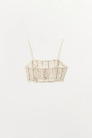 Кроп-топ с контрастным бантом- Заказать в России