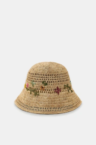 Панама с вышивкой цветов- Заказать в России