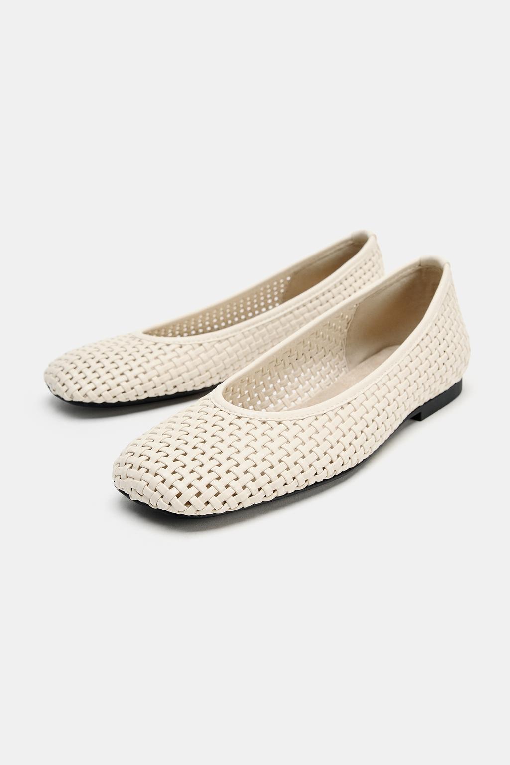 БАЛЕТКИ С ПЛЕТЕНЫМ ВЕРХОМ