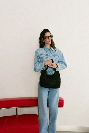 Плетеная сумка-шопер- Заказать в России